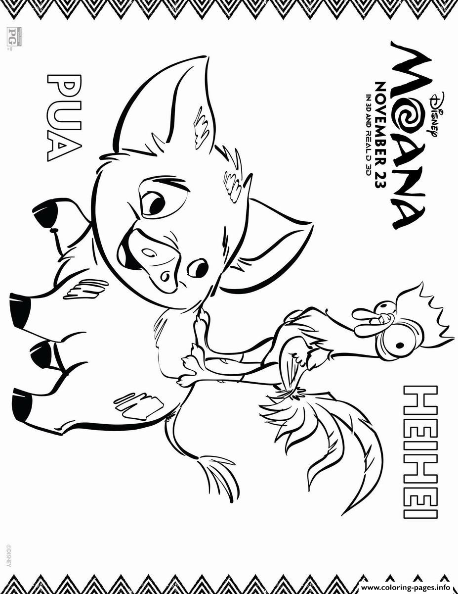 Moana Pua Pig Coloring Pages Printable