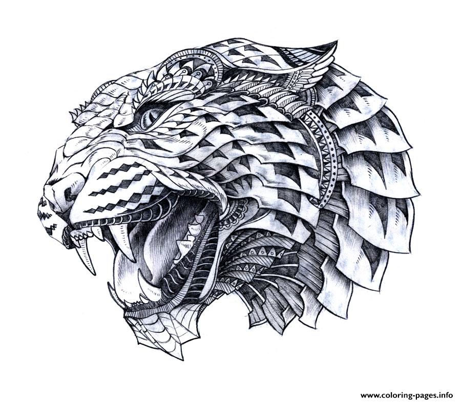 Hard Animal Difficult Advanced Leopart Tattoo Sketches Draw Coloring Pages Printable