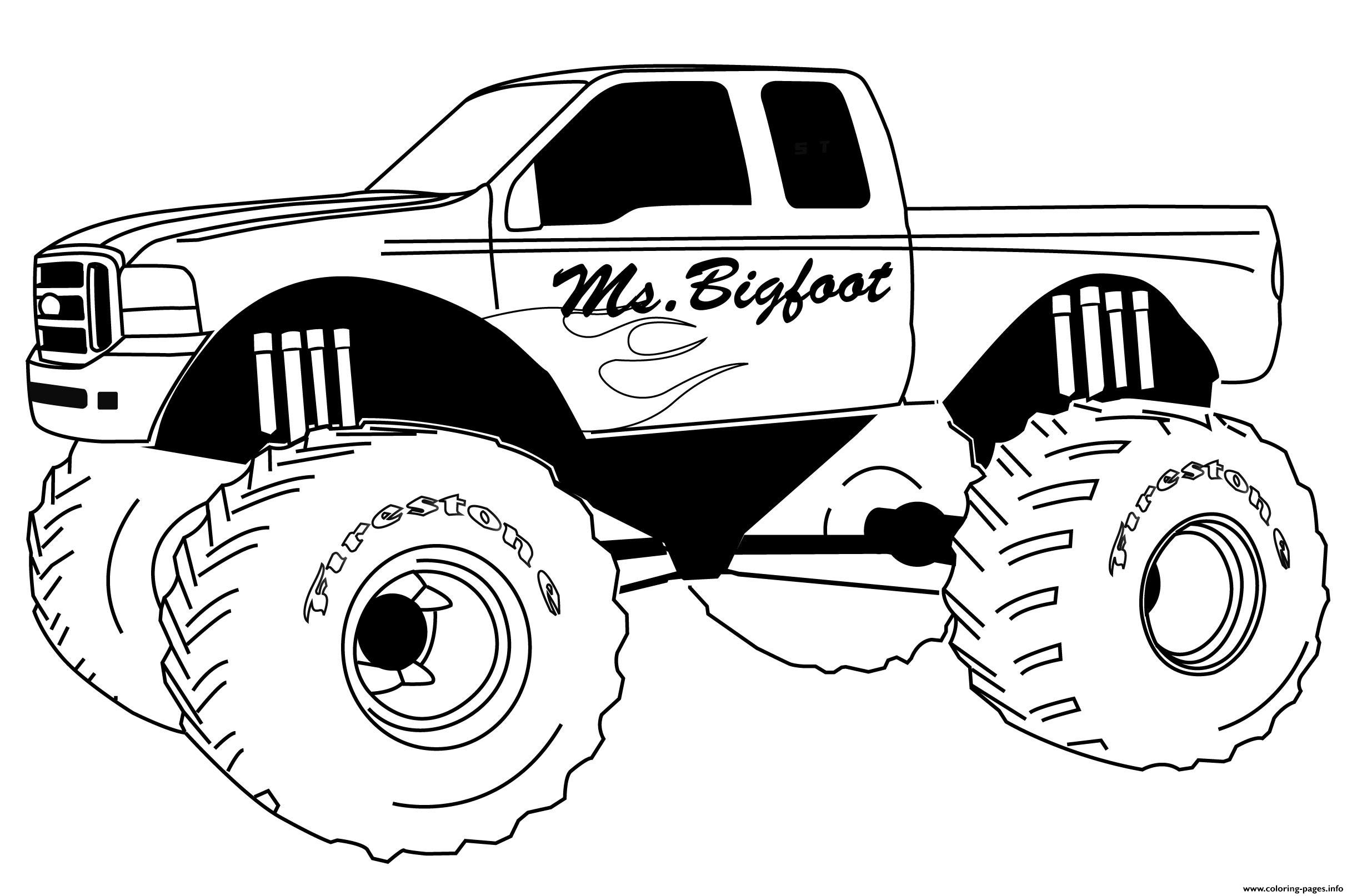 Monster Truck Big Foot Coloring Pages Printable