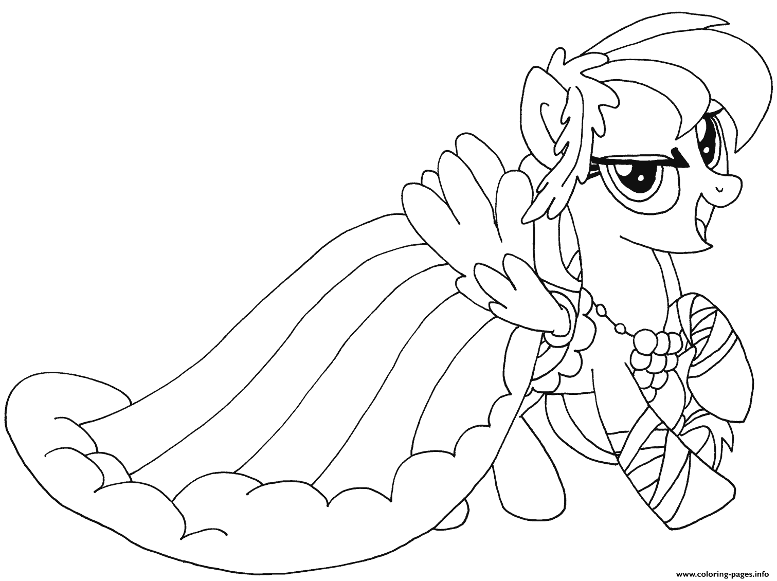 Download Cute Rainbow Dash My Little Pony Coloring Pages Printable