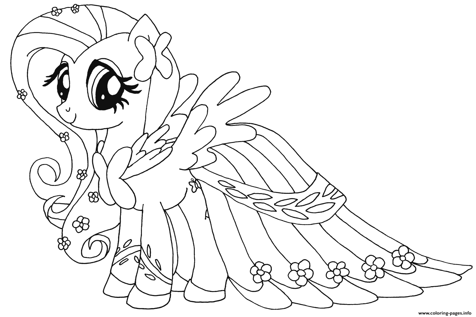 Download Fluttershy My Little Pony Coloring Pages Printable