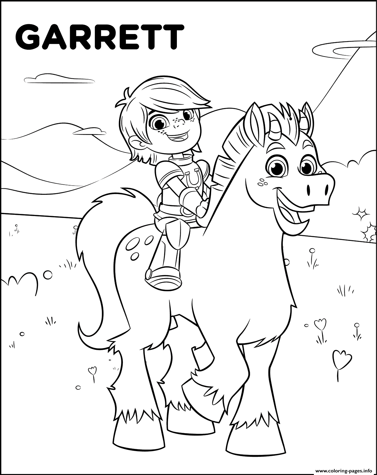 Sir Garret On Horse From Nella The Princess Knight coloring