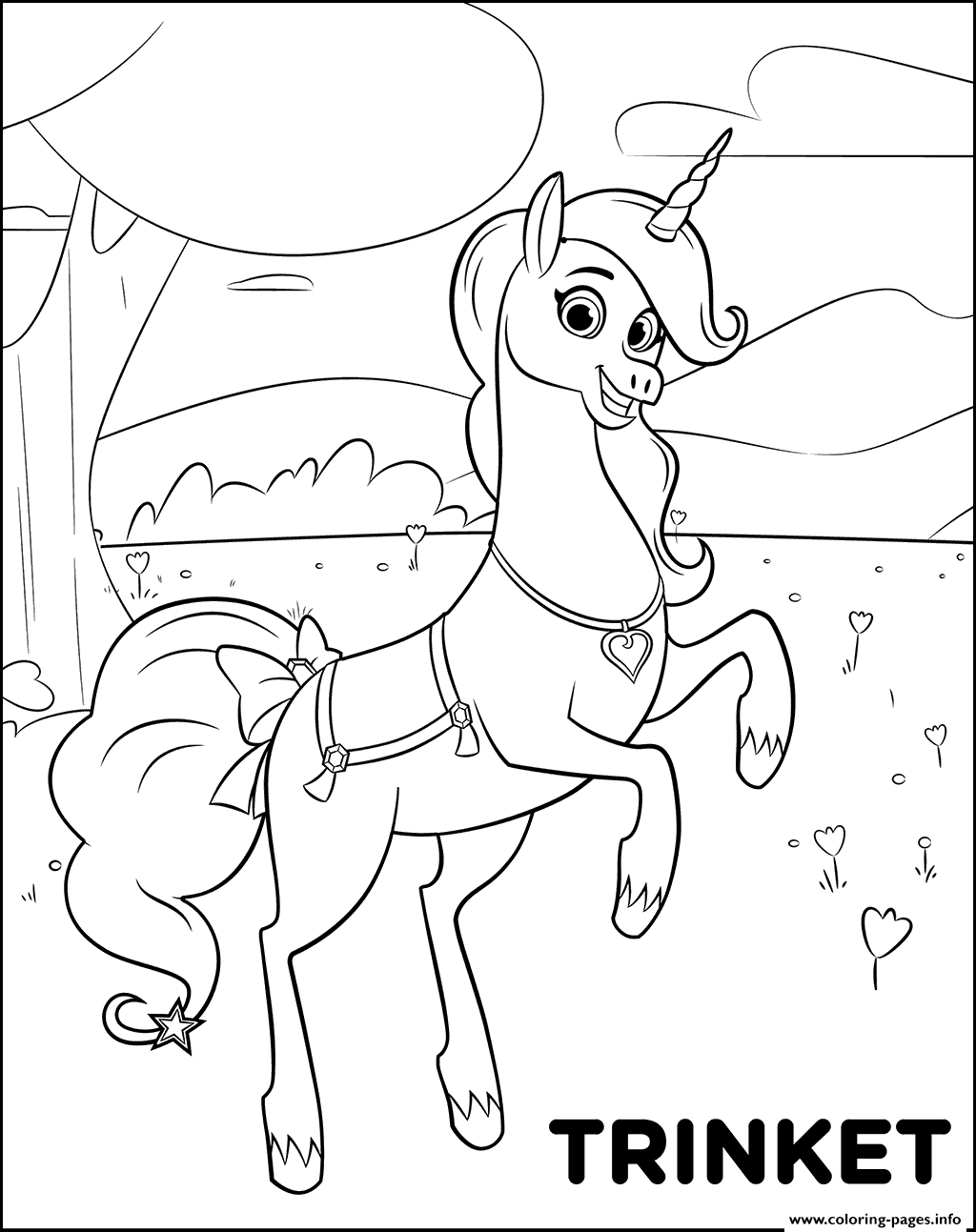 Magical Pet Unicorn Trinket For Girls Coloring Pages Printable