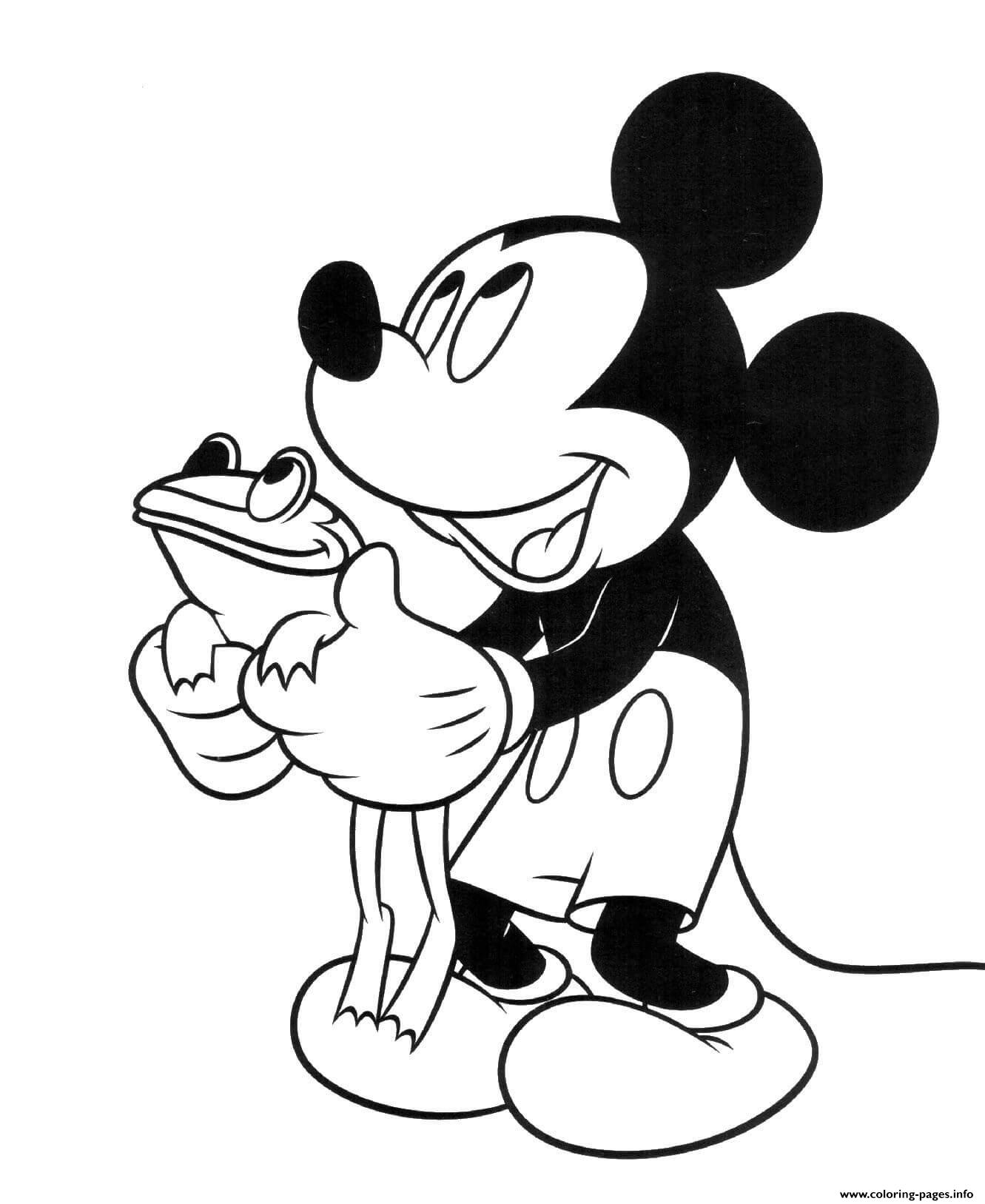 Mickey Mouse And Frog Disney coloring
