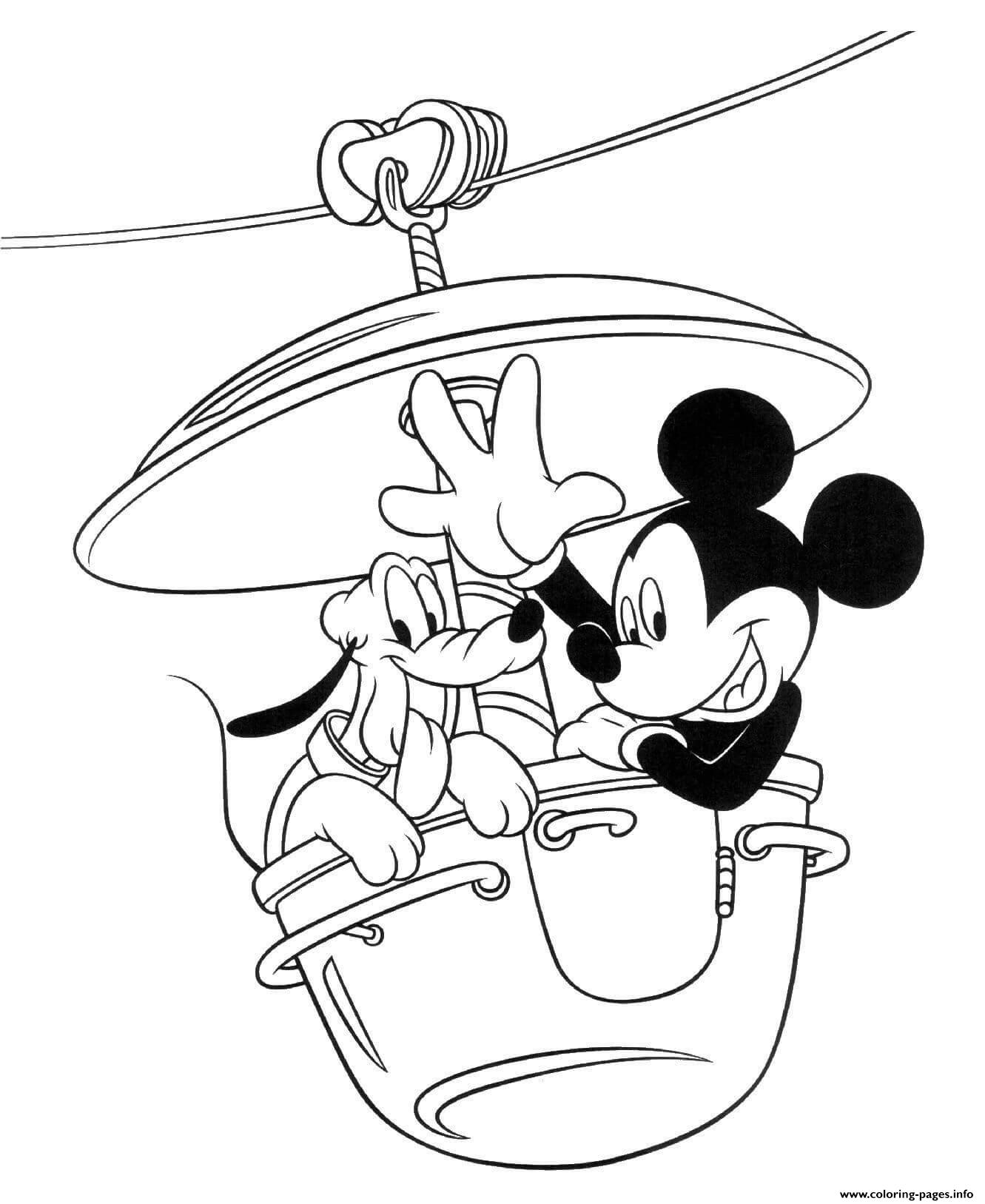 Mickey With Dog Disney coloring