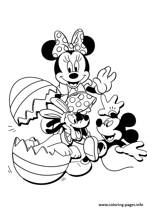 Minnie And Mickey Mouse With Pluto Disney coloring