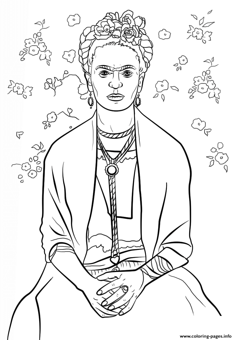 Frida Kahlo Coloring page Printable
