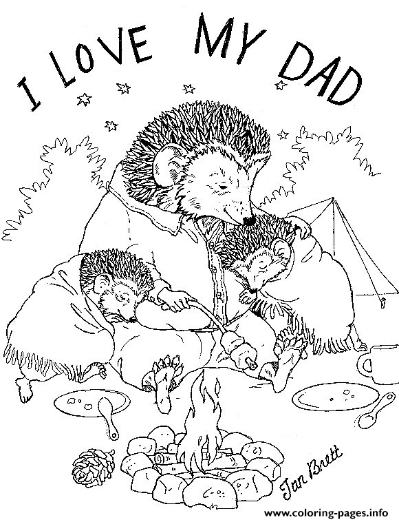 I Love My Dad By Jan Brett coloring