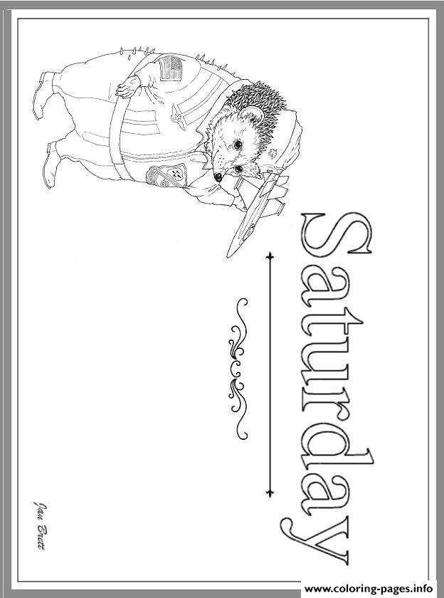 Days Of The Week Saturday By Jan Brett Coloring Pages Printable