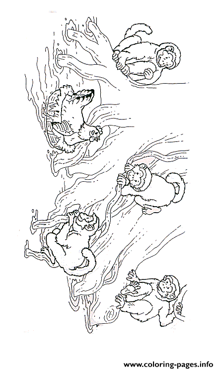 Daisy With Monkeys By Jan Brett coloring