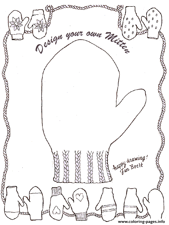 Design Your Own Mitten By Jan Brett Coloring page Printable