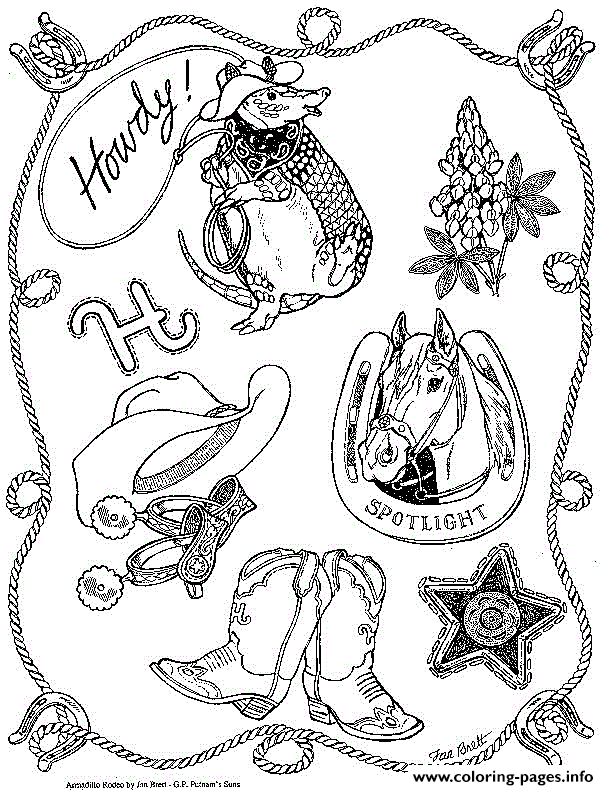 Armadillo Coloring Page By Jan Brett coloring
