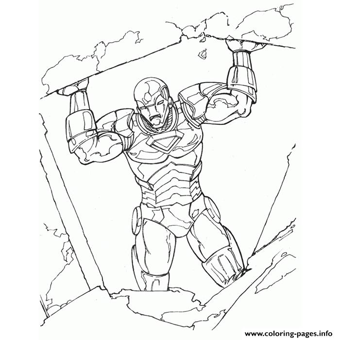 Iron Man En Danger Superheros coloring