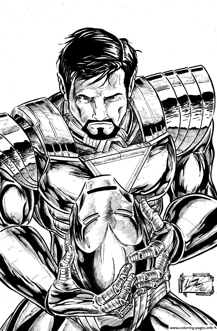Iron Man Retire Son Casque Superheros coloring