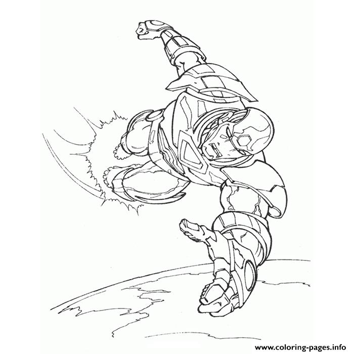 Iron Man En Plein Vol Superheros coloring