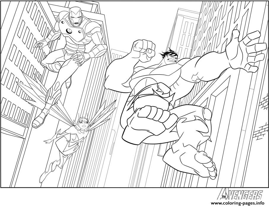 Iron Man Avengers Avec Hulk Superheros coloring
