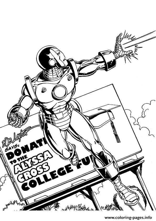 Iron Man Tir Superheros coloring