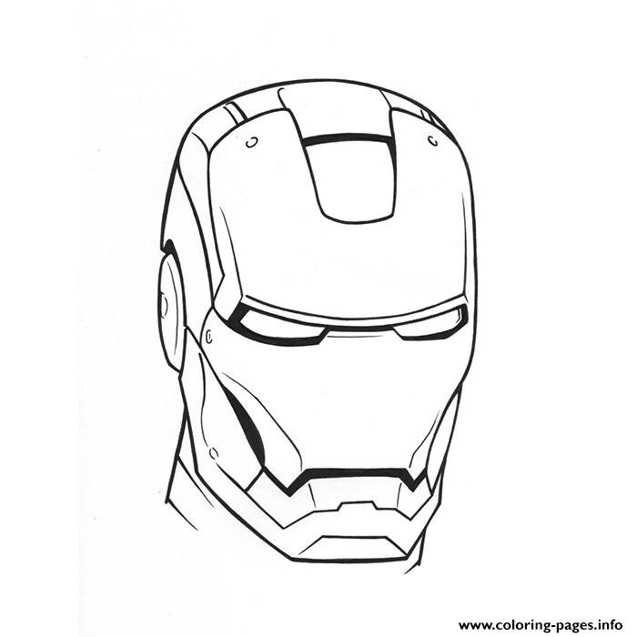 Tete De Iron Man Superheros coloring