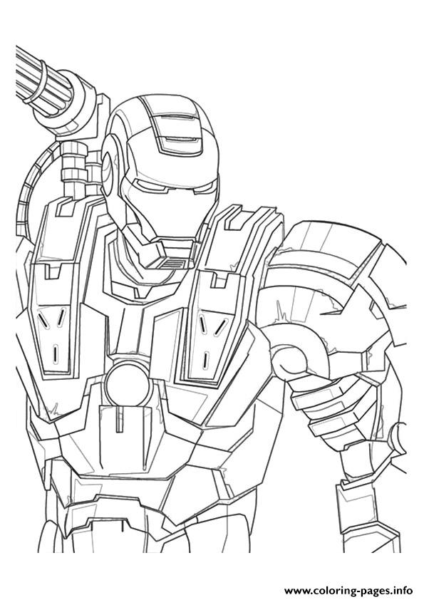 war machine a4 avengers marvel coloring page printable