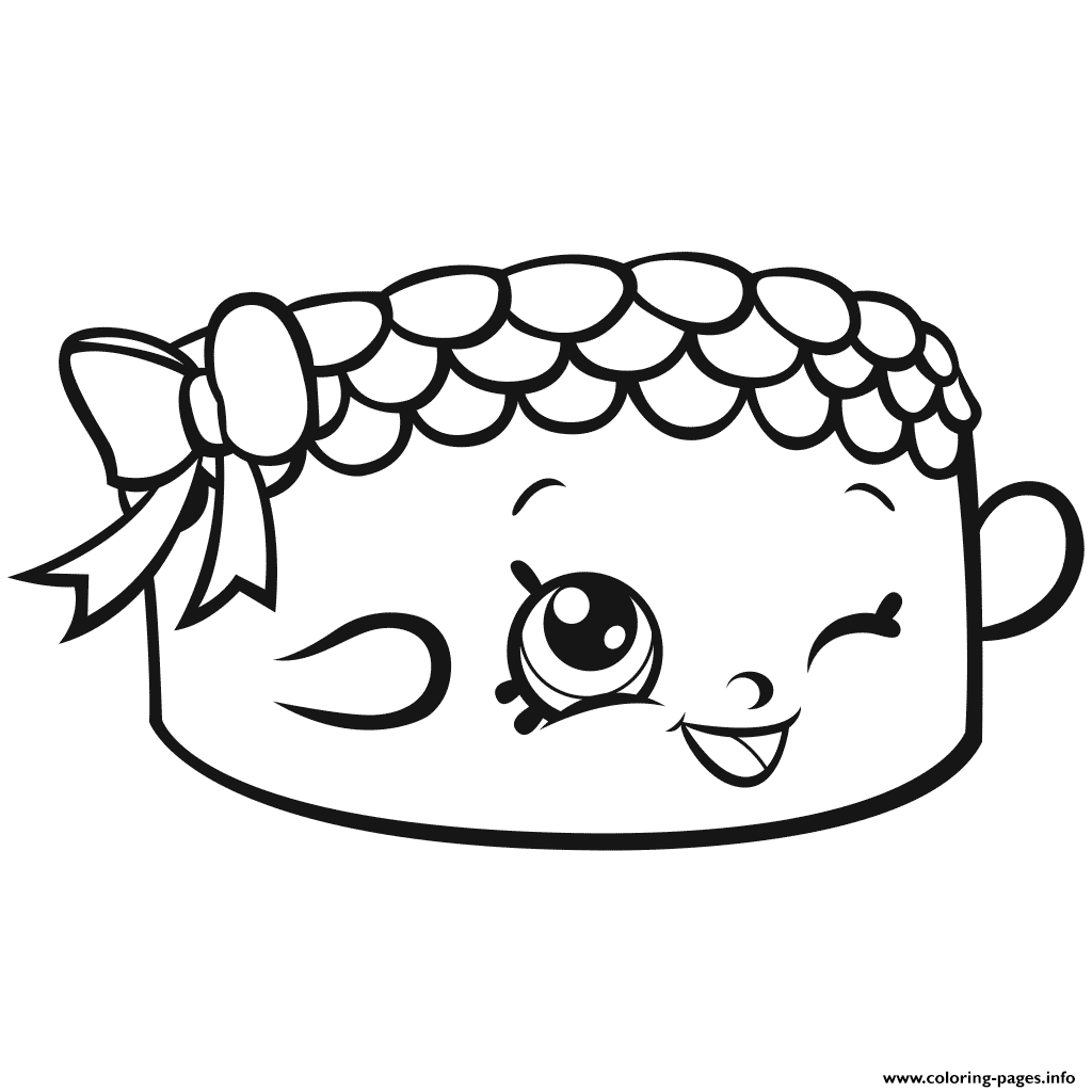 Season 7 Shopkins Birthday Cake Becky Coloring Pages Printable