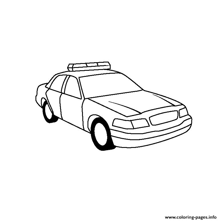 Police Car Simple Easy Coloring Pages Printable