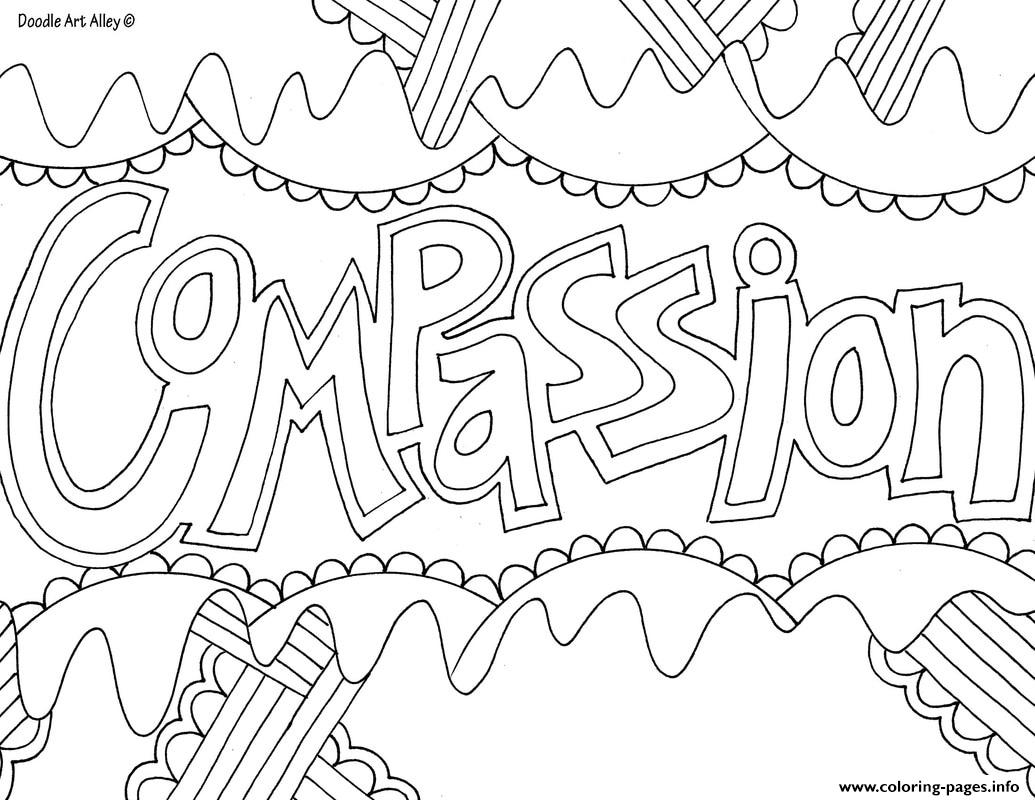 Compassion Word Coloring page Printable