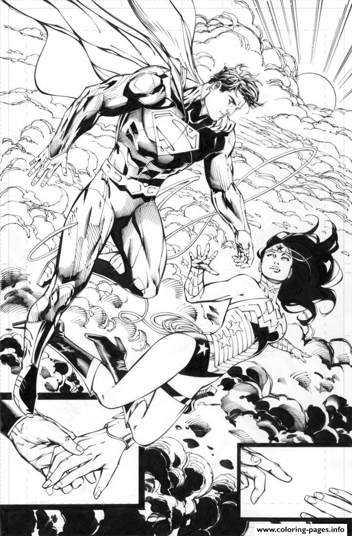 Superman Helps Wonder Woman By Battinks Dc Comics coloring