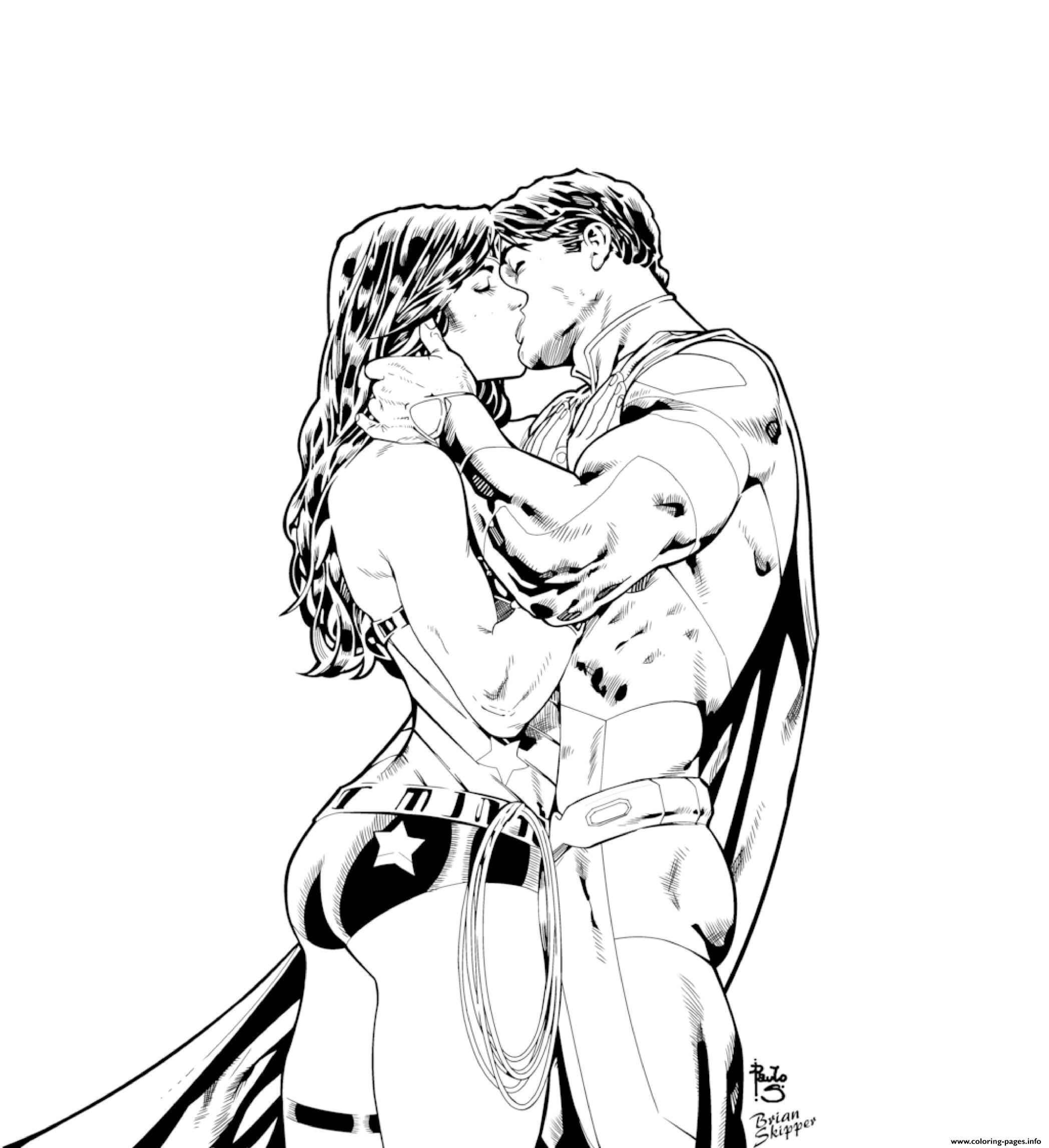 Superman Wonder Woman Amoureux 2017 Dc Comics coloring