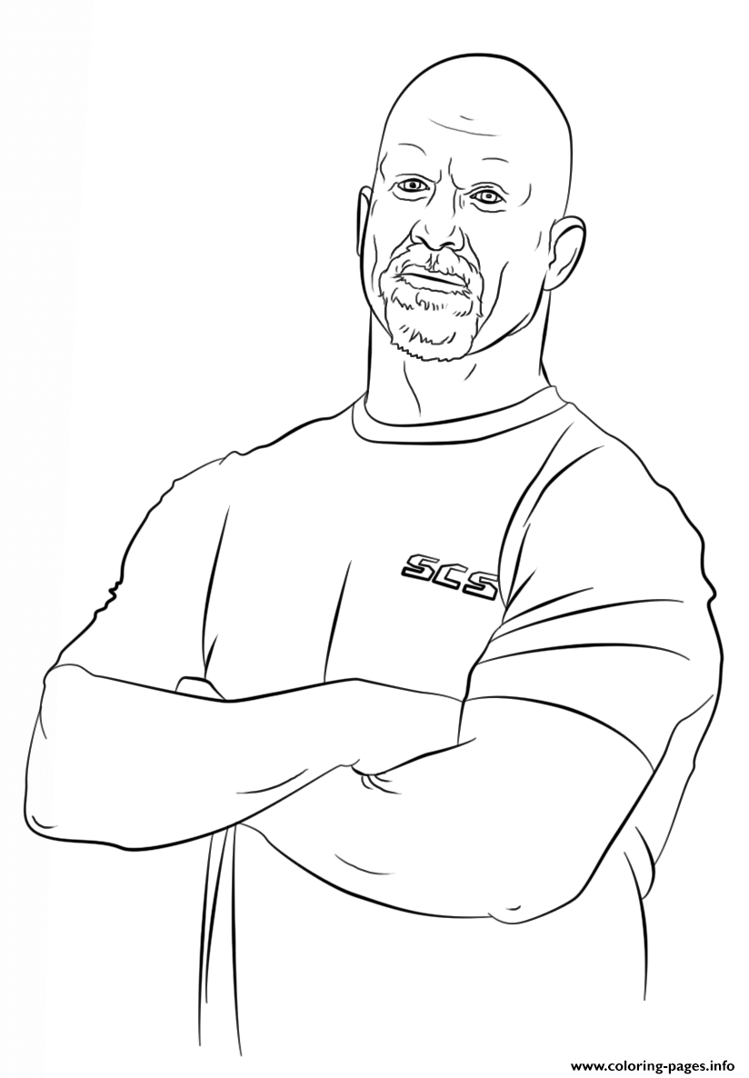 Wwe Stone Cold Steve Coloring Page coloring