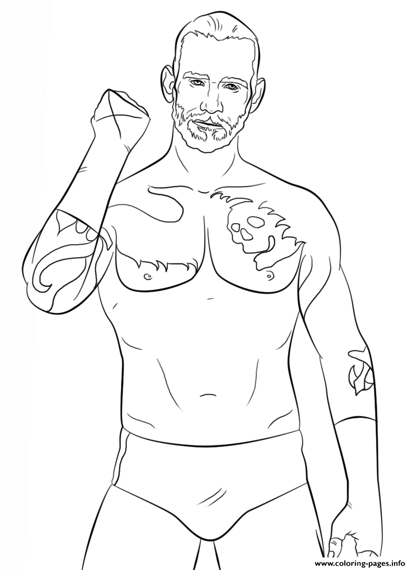 Wwe Cm Punk Coloring Page coloring