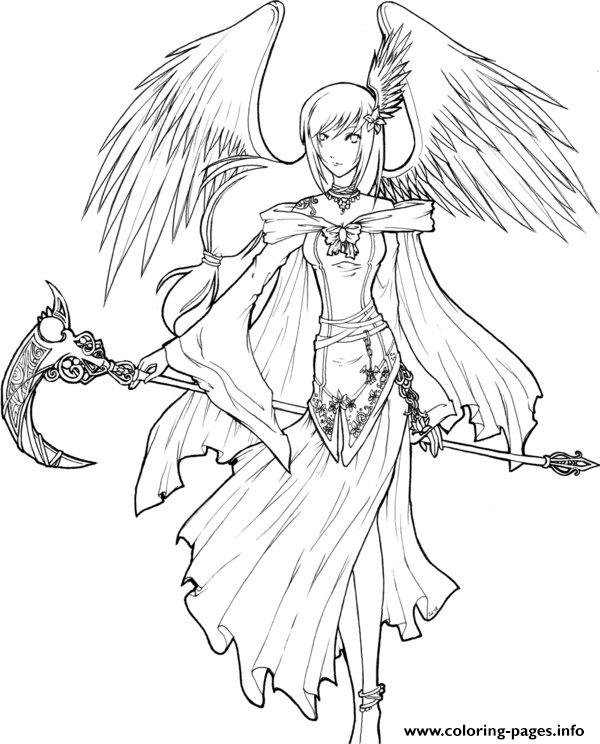 Download Angel Of Death Lineart To Color Coloring Pages Printable