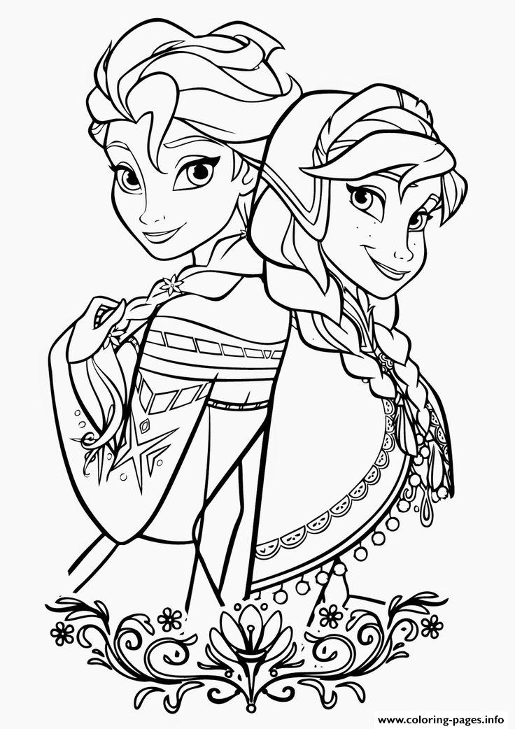 Elsa Anna Frozen Disney coloring