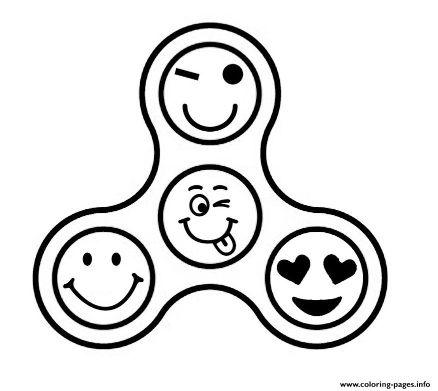 emoji fidget spinner emoticon coloring pages printable