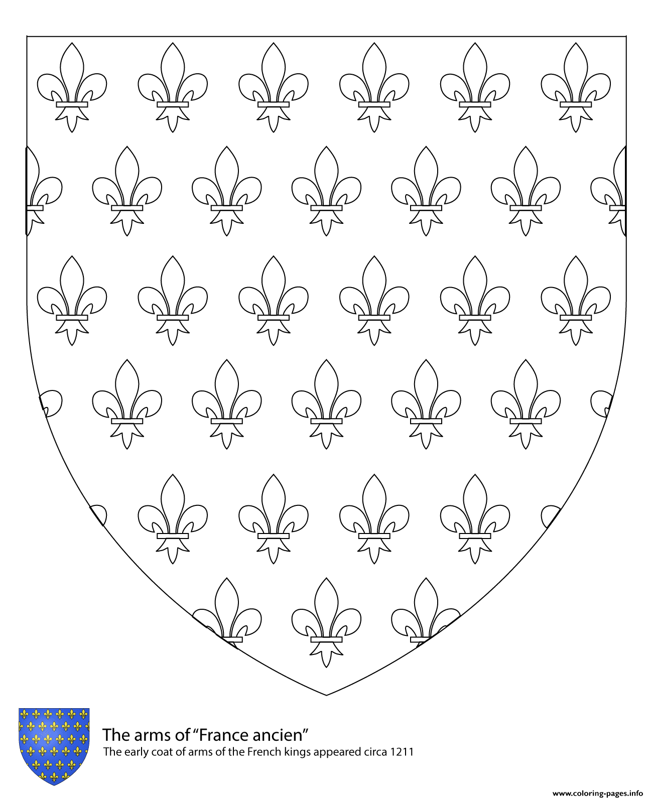 Coat Of Arms Of French Kings coloring pages