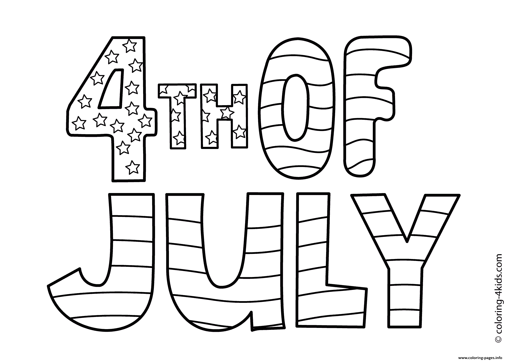 4th Of July Celebration 2 Coloring page Printable