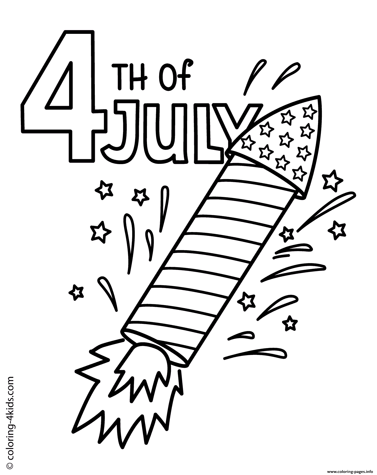 4 Th Of July Coloring page Printable