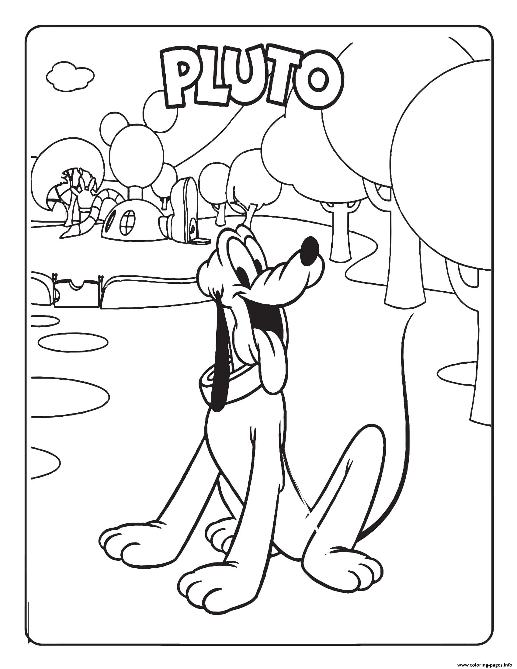 Pluto Mickey Mouse Coloring Pages Printable