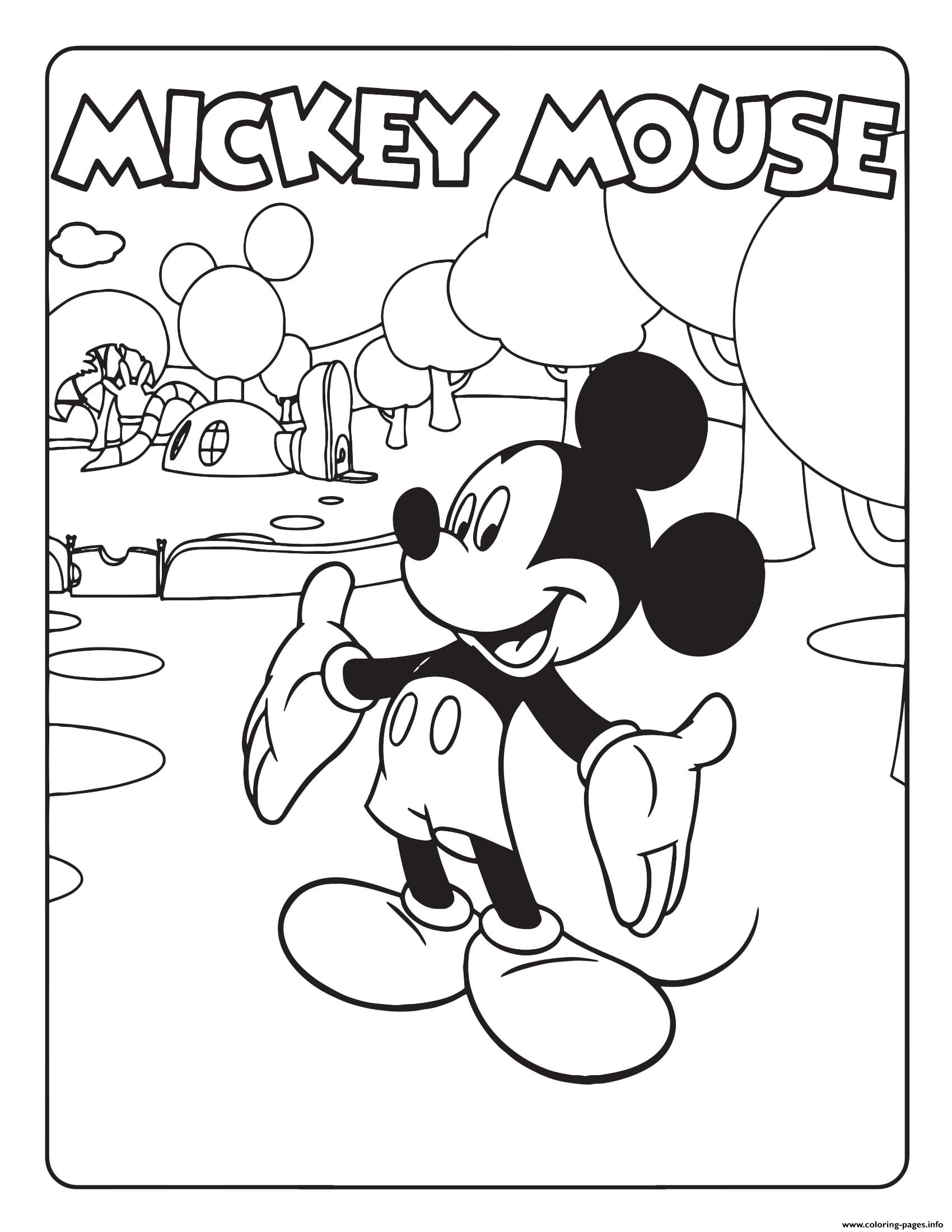 Mickey Mouse Coloring Page Printable