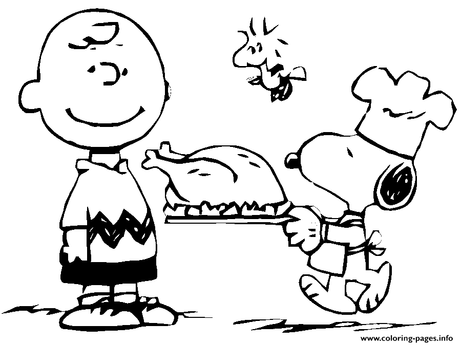 Peanuts Thanksgiving Day Snoopy Coloring Pages Printable