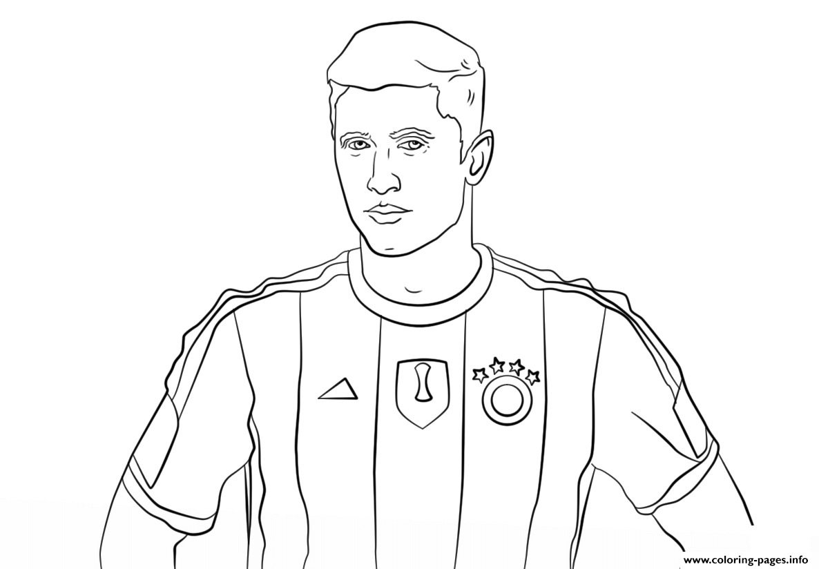 Robert Lewandowski Soccer Coloring Pages Printable