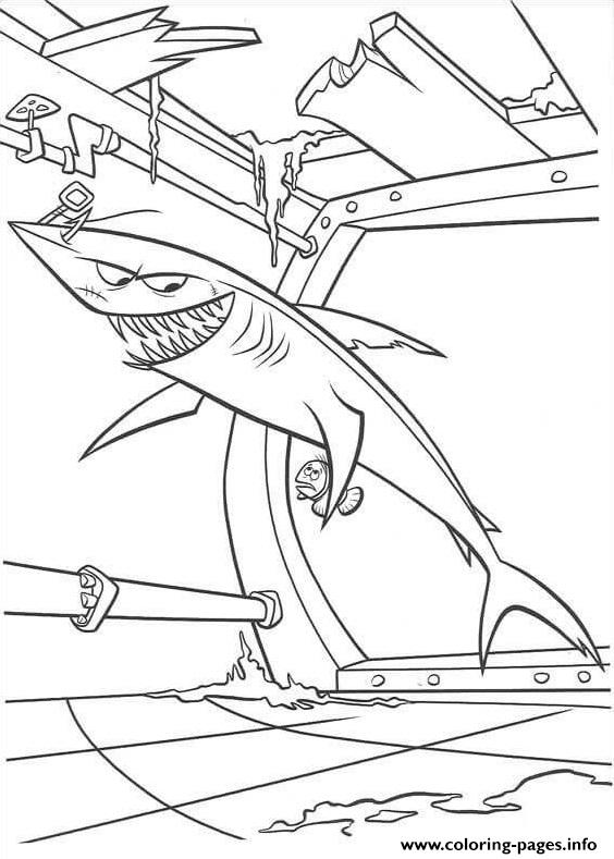 Shark In Boat Finding Nemo coloring pages