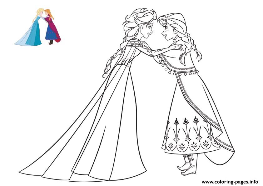 Anna Confides A Secret To Elsa Frozen Coloring Pages Printable