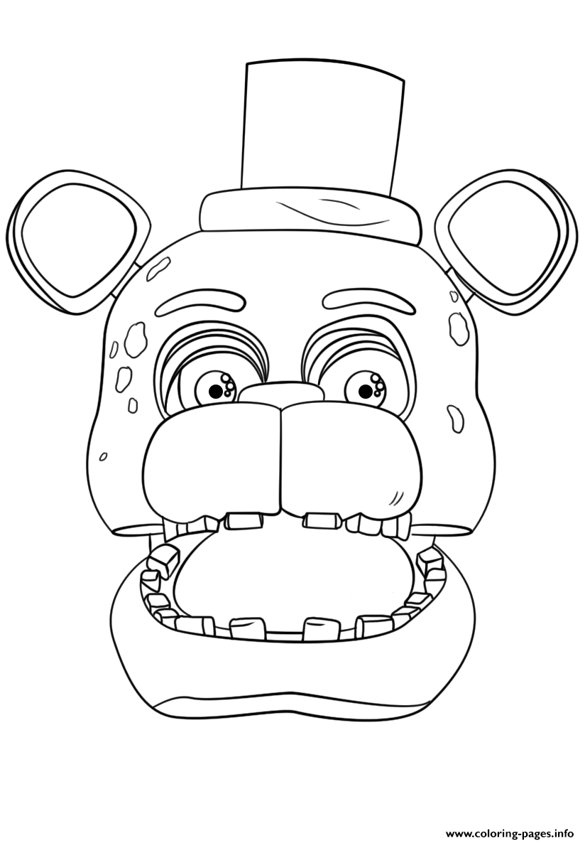 fnaf freddy portrait printable coloring pages book