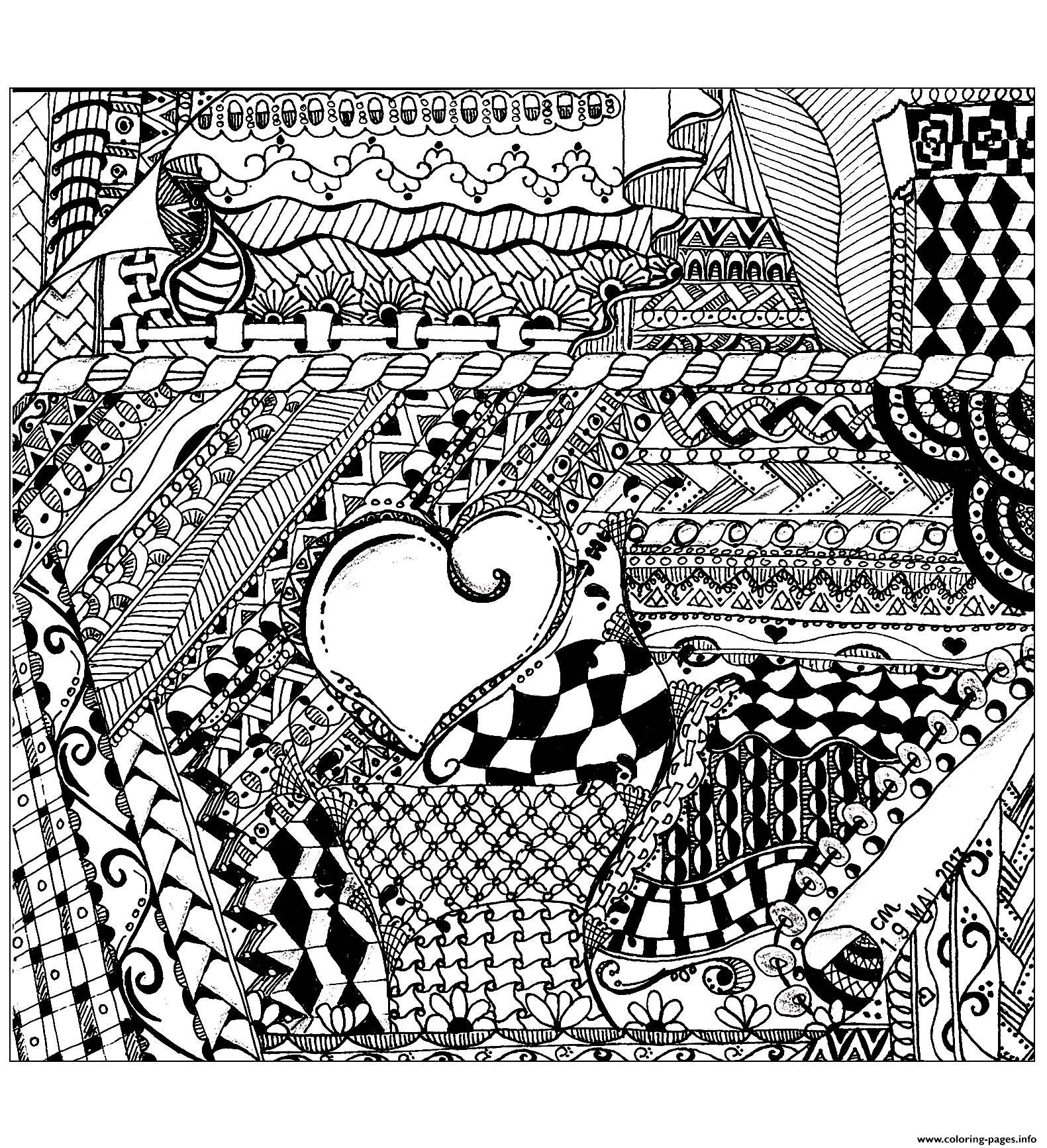 Adult Zentangle By Cathym 13 Coloring Pages Printable