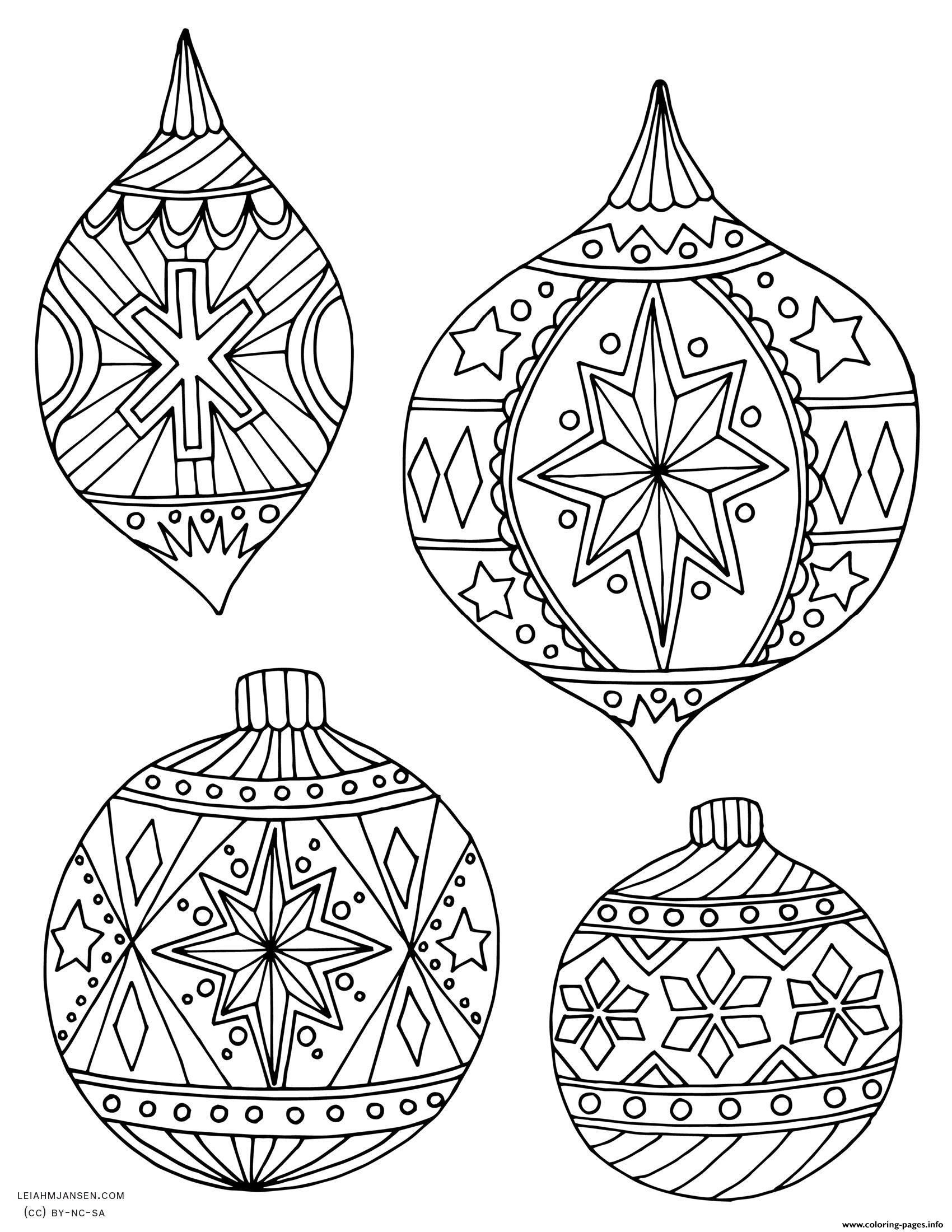 Coloring Pages Of Christmas Ornaments