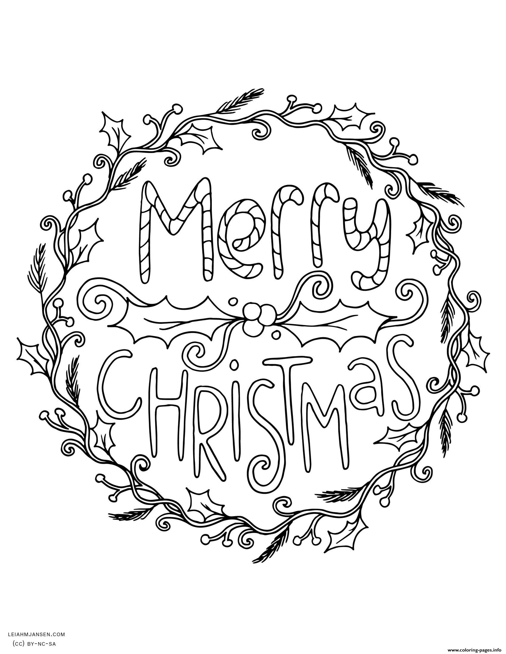 4200 Colouring Pages Christmas Wreath Pictures