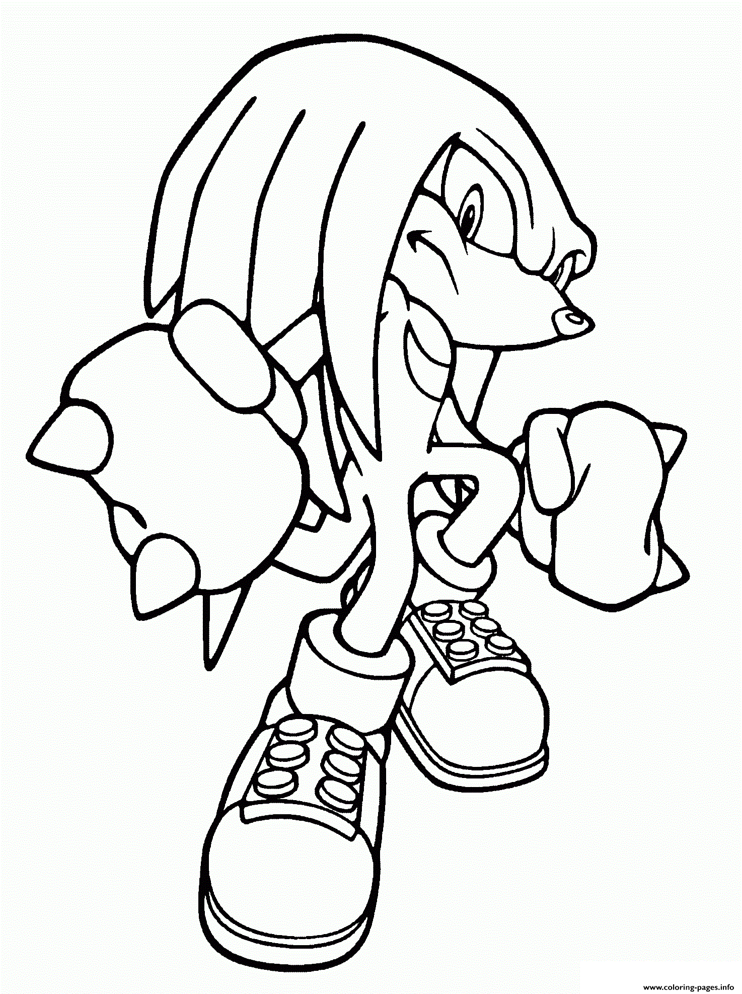 coloring knuckles echidna printable