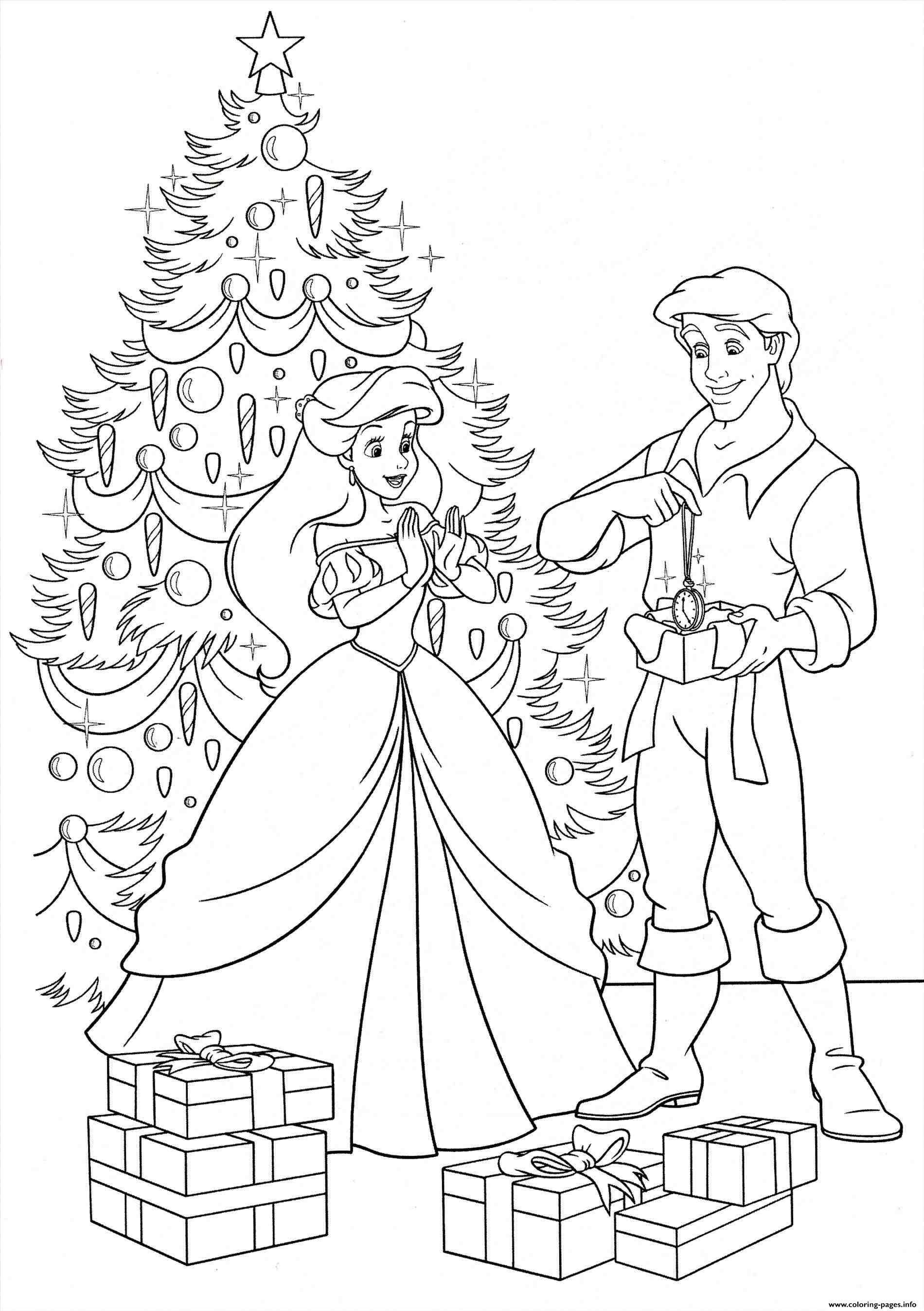 Disney Princess Christmas Gifts Coloring page Printable