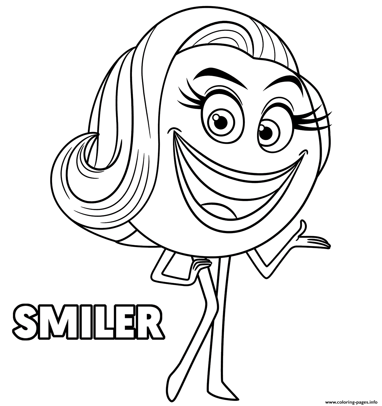 Smiler The Emoji Movie Coloring Pages Printable