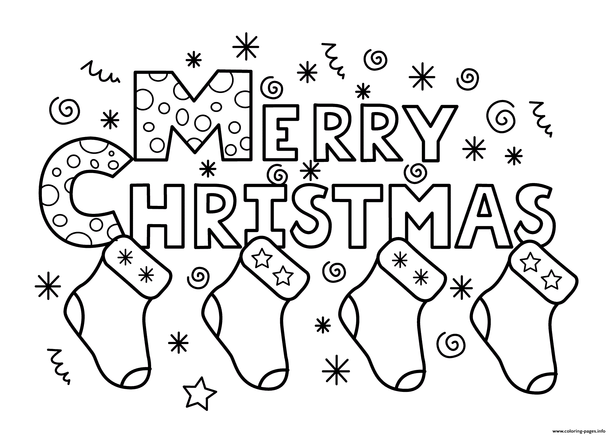 Merry Christmas Holidays Coloring page Printable